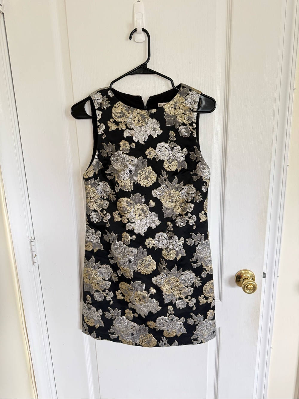 Alice + Olivia Clyde Metallic Jacquard Mini Shift Dress - Picture 2 of 6